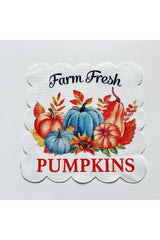 Autumn Pumpkin Patterned Fabric Cocktail Napkin Washable Laser Cut