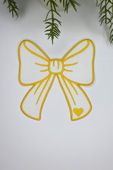 Kurdele Şeklinde Limon Sarısı Nakışlı Kokteyl Peçetesi 1 Adet