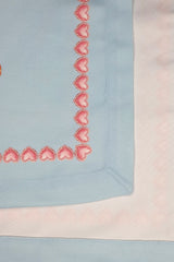 Love Bloom Heart Blue Flower Design Tablecloth - 130x204cm