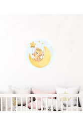 Baby Tiger, Moon and Stars One Piece Sticker