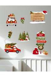 Santa Claus and Christmas Themed Wall Sticker Set - Christmas Decorations for Kids' Rooms and Home Decor