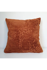 Devore Patterned Velvet Cushion Cover Copper Color