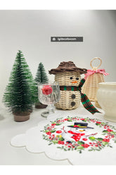 Sulu Boya Kardan Adam Kokina Dekorasyonlu Dijital Baskılı Lazer Kesim Kokteyl Peçetesi