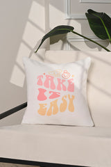 Take It Easy Retro Printed Pastel Cushion Cover – 43x43cm