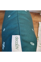 Pine Tree Patterned Petrol Green Cushion Cover New Year's Concept