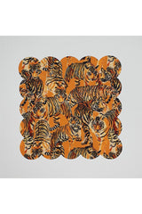 Elegant Tiger Pattern Digitally Printed Laser Cut Cocktail Napkin