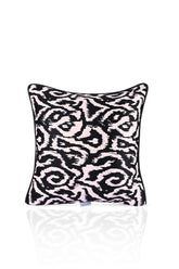 Minimalist Soyut Desenli Deri Fitilli Kadife Kırlent Kılıfı 43x43cm