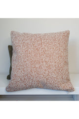 Luxury Wool Woven Fabric Cushion Cover Ecru Orange