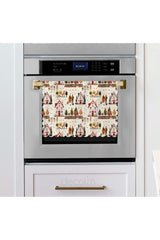 Watercolor Autumn Themed Town View Laser Cut Oven Cover