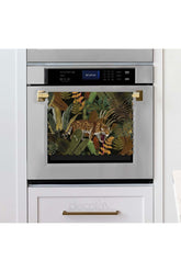 Laser Cut Oven Cover with Exotic Leopard and Tropical Leaf Design 40x53cm