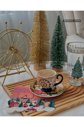 Gün Batımı Dönme Dolap, Ev, Yılbaşı Desenli Kokteyl Peçetesi Kumaş