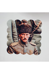 Ataturk Portrait Image Digitally Printed Laser Cut Cocktail Napkin