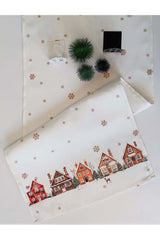 Runner Christmas Houses Snow Themed Patterned Digital Print