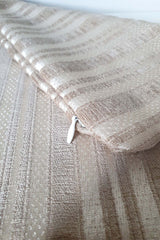 Beige Glittery Striped Cushion Cover 43x43cm