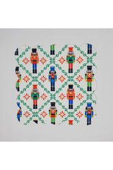 Geometrik Kurşun Askerler Yılbaşı Konsept Desenli Lazer Kesim Kokteyl Peçetesi