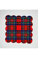 Kırmızı Ekose Desenli Dijital Baskılı Kokteyl Peçetesi