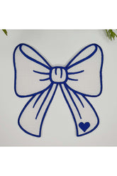 Mavi Kurdele Şeklinde Kalp Desenli Nakışlı Kokteyl Peçetesi 1 Adet - Decofav | Kırlent, Sofra Tekstili, Kumaş