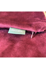 Merry & Bright Embroidered Burgundy Velvet Cushion Cover