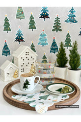 Cute Christmas Tree Sticker Set Decorative Wall Decoration Decals
