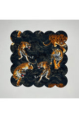 Aggressive Tiger Pattern Digital Printed Cocktail Napkin Washable Laser Cut