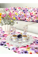 Runner Watercolor Pink Purple Floral Pattern Digital Print