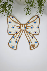 Kurdele Şeklinde Göz Desenli Nakışlı Kumaş Kokteyl Peçetesi 1 Adet