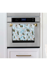 Laser Cut Oven Cover with Icy Forest Winter Landscape Pattern