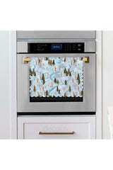 Laser Cut Oven Cover with Icy Forest Winter Landscape Pattern