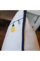 Hand-Drawn Christmas Shop Designed Corded Cushion Cover