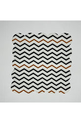 Hardal Siyah Zigzag Desenli Dijital Baskılı Kokteyl Peçetesi