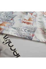 Watercolor Snow Scene and Deer Patterned Oven Cover