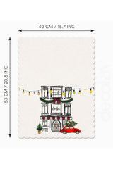 Hand Drawn Christmas Shop Themed Laser Cut Oven Cover