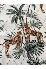 Runner Tropical Palm Leopard Pattern Digital Print
