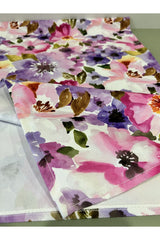 Runner Watercolor Pink Purple Floral Pattern Digital Print