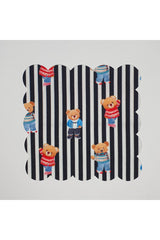Striped Teddy Bear Pattern Digital Printed Cocktail Napkin