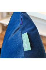 Elegant Tin Soldier Embroidered Navy Blue Velvet Cushion Cover