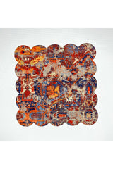 Ethnic Kilim Patterned Digital Printed Cocktail Napkin Washable Laser Cut