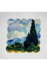 Van Gogh Manzara Desenli Dijital Baskılı Kokteyl Peçetesi