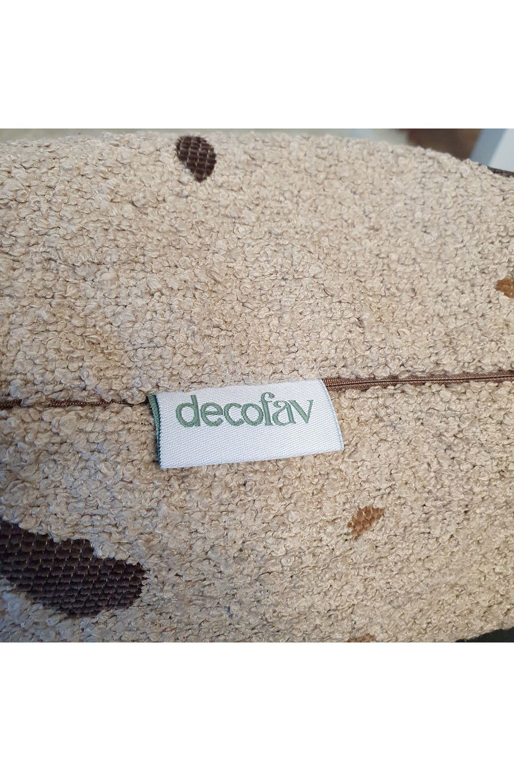Terrazzo Desenli Lüks Bukle Bel Yastığı Kılıfı Kılıfı Kahve - Decofav | Kırlent, Sofra Tekstili, Kumaş
