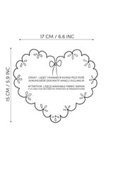 Heart Shape Green Embroidered Cocktail Napkin 1 Piece