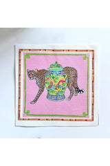 Vzo Leopar Desenli Kumaş Kokteyl Peçetesi Yıkanabilir Lazer Kesimli