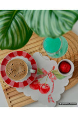 Bow Cherry Patterned Cocktail Napkin Fabric