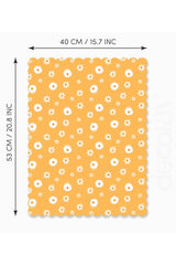 Hardal Zemin Papatya Desenli Lazer Kesim Kumaş Fırın Örtüsü