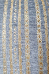 Decorative Jacquard Blue Beige Striped Cushion Cover 43x43cm