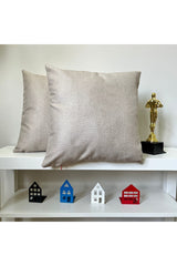 Velvet Cushion Cover with Linen Look and Digital Print