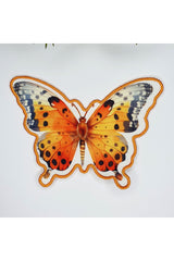 Orange Butterfly Shaped Embroidered Edge Fabric Cocktail Napkin 1 Piece