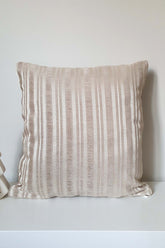 Beige Glittery Striped Cushion Cover 43x43cm