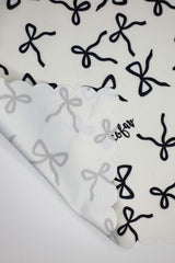 Laser Cut Oven Cover with Black Ribbon Pattern