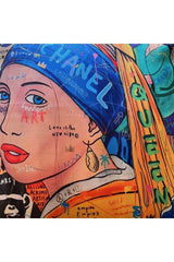 Pillow Case Neon Lettering Women's Pop Art Pattern Digital Print