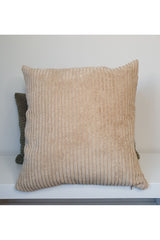 Luxury Stripe Corduroy Cushion Cover Milky Coffee